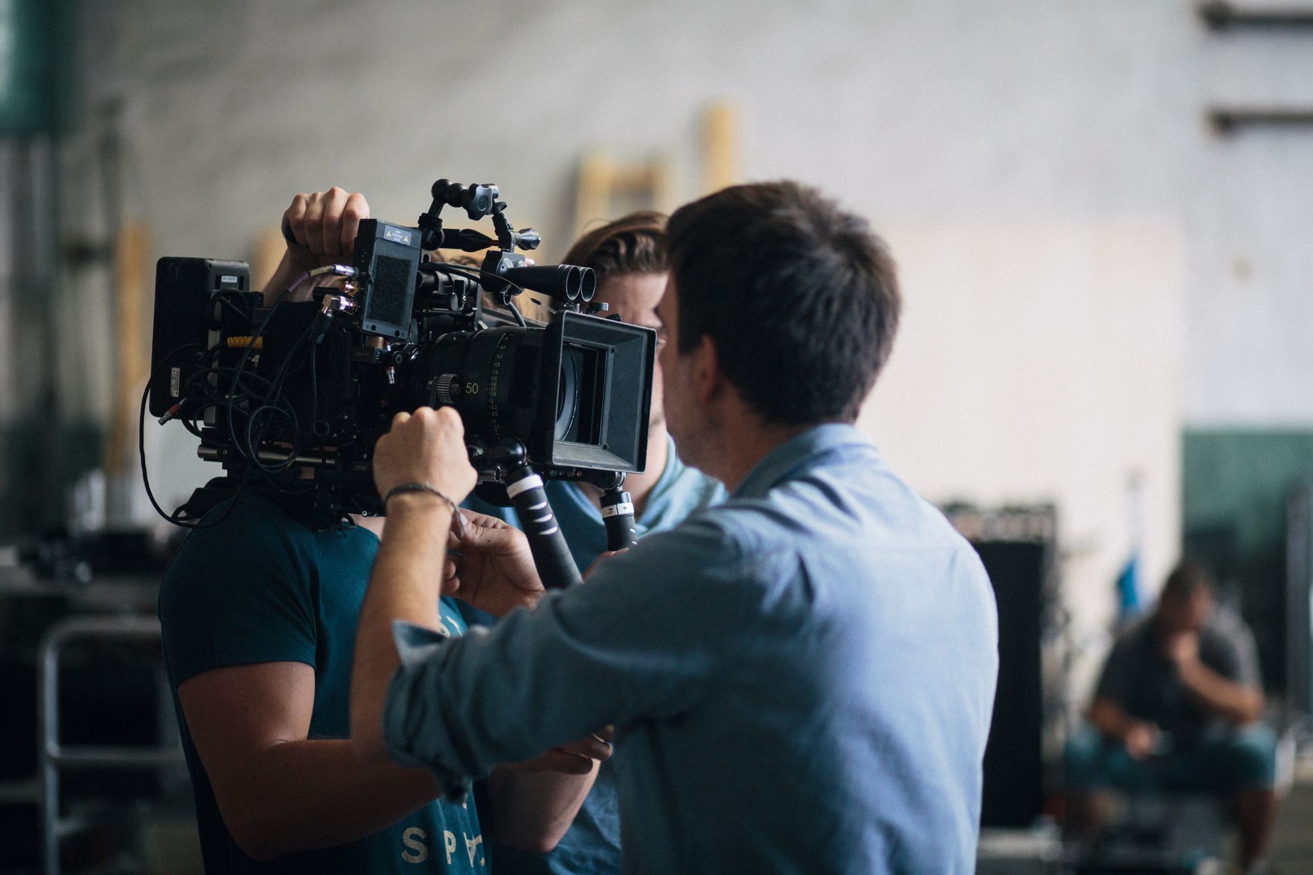 Behind the scenes camera setup at CineForge studio